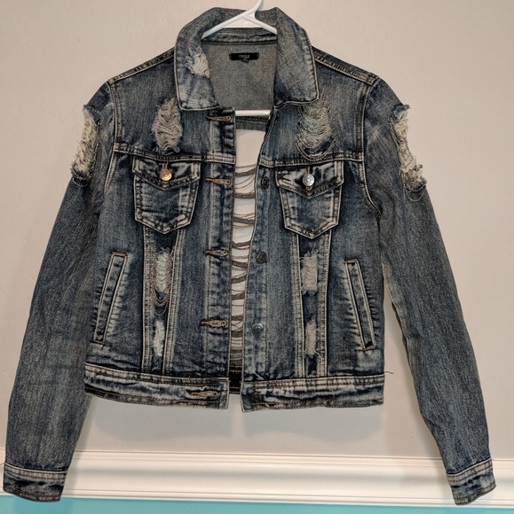 chiqle denim architect distressed jacket - Picture 1 of 6